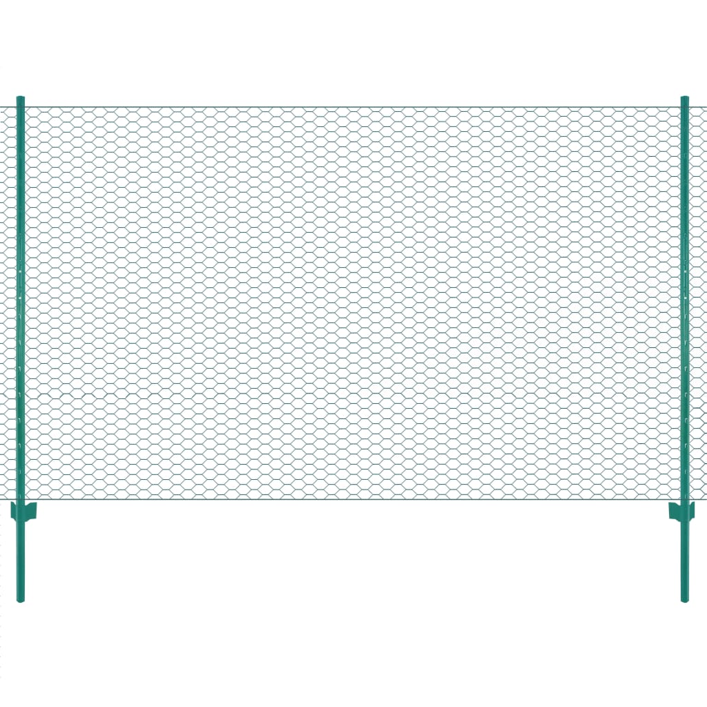 Premium Maschendrahtzaun 25m Grün 100/150 cm | Maschendraht-Set