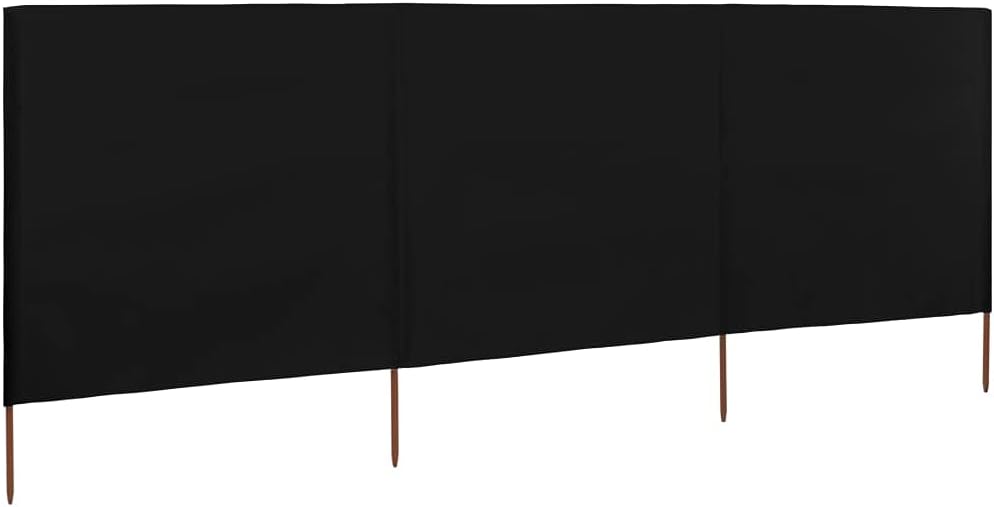 Windschutz Garten zum Stecken 160 cm hoch | 400, 600 oder 800 cm lang | Windschutz Holpfähle faltbar (Schwarz, 400x160)
