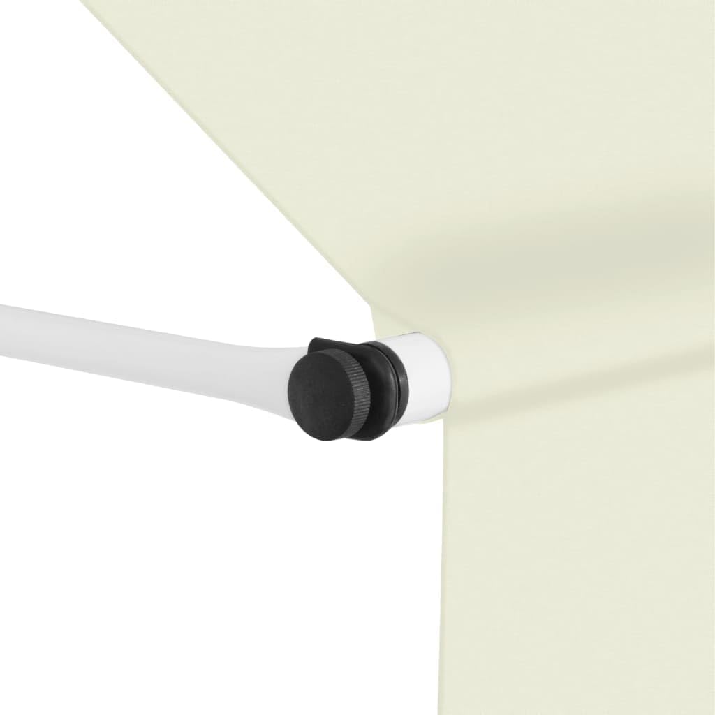 Markise mit Handkurbel 300x250 ohne Bohren | 3m breit & variabel in der Höhe | Einziehbare Klemmmarkise für Terrasse, Balkon, Fenster mit Kurbel (Creme)