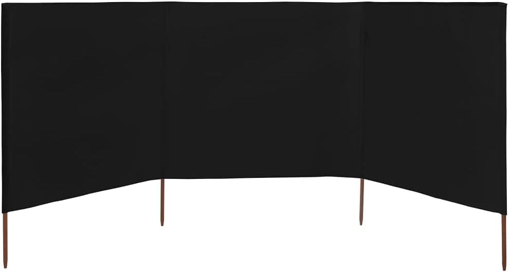 Windschutz Garten zum Stecken 160 cm hoch | 400, 600 oder 800 cm lang | Windschutz Holpfähle faltbar (Schwarz, 400x160)