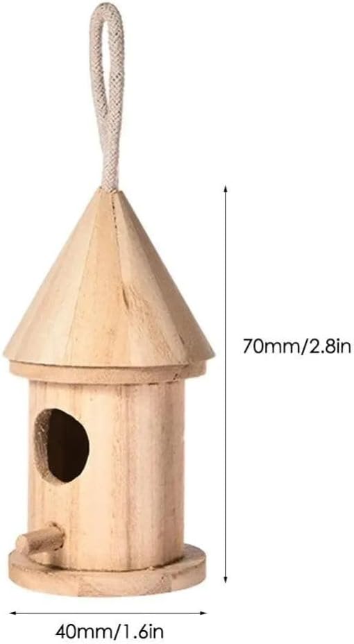 Vogelhaus wetterfest zum Aufhängen aus Holz | DIY Style zum Bemalen | Vogelfutterhaus Vogelhäuschen (Einfache Öffnung)