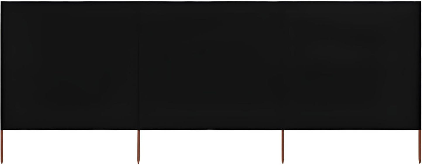 Windschutz Garten zum Stecken 160 cm hoch | 400, 600 oder 800 cm lang | Windschutz Holpfähle faltbar (Schwarz, 400x160)