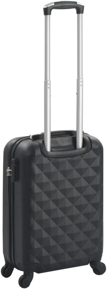 Premium Hartschalenkoffer klein Handgepäck mit Rollen | Kompakter Koffer in Schwarz 55 cm | Rollkoffer Hartschale | Kabinenkoffer aus ABS