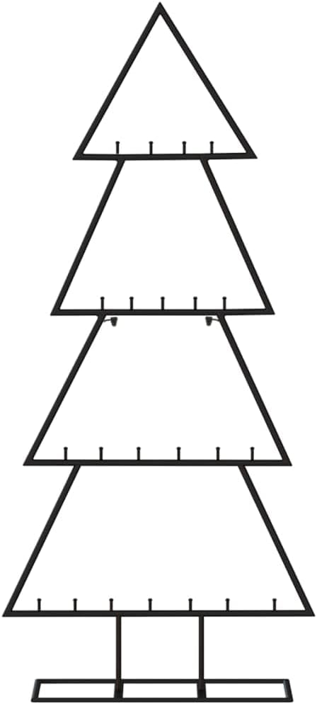 Metall-Weihnachtsbaum groß schwarz für aussen & innen | Tannenbaum Metall 125 cm | Stahl-Gestell draußen & drinnen