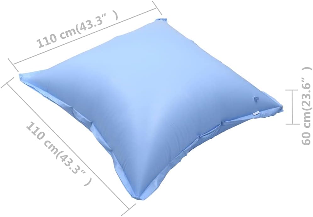 Poolkissen Winter XXL 4m Durchmesser | 4 Kissen mit je 110x110 cm | Winterkissen für Pool-Abdeckung | Luftkissen-Frostschutz rechteckig