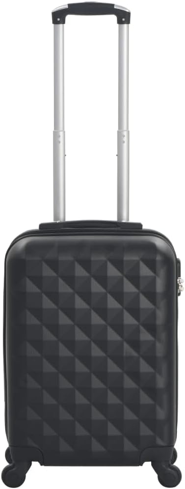 Premium Hartschalenkoffer klein Handgepäck mit Rollen | Kompakter Koffer in Schwarz 55 cm | Rollkoffer Hartschale | Kabinenkoffer aus ABS