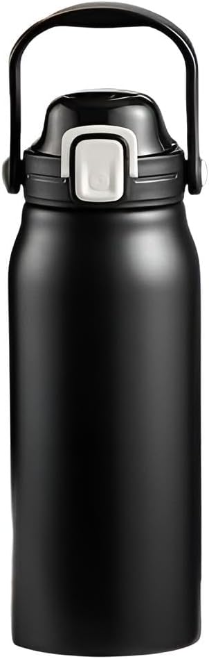Premium Thermosflasche 2l Trinkflasche | Thermoskanne 2 Liter | Isolierflasche aus Edelstahl (Schwarz)