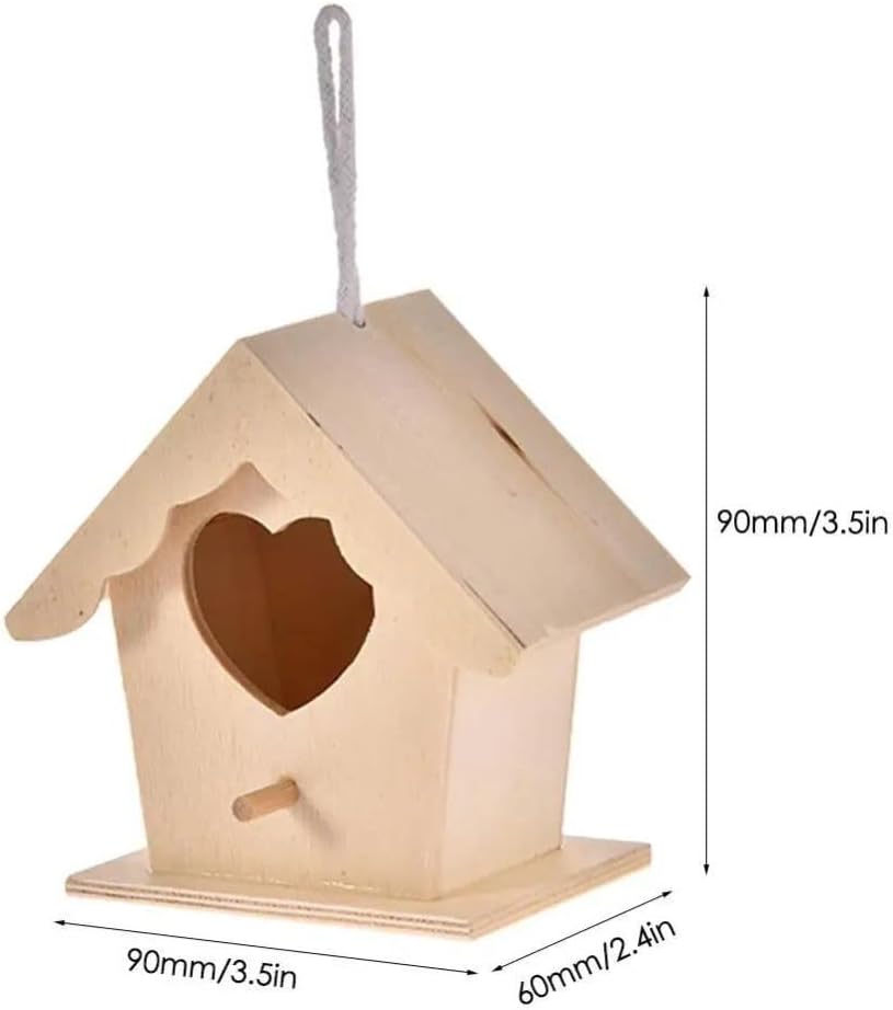 Vogelhaus wetterfest zum Aufhängen aus Holz | DIY Style zum Bemalen | Vogelfutterhaus Vogelhäuschen (Einfache Öffnung)