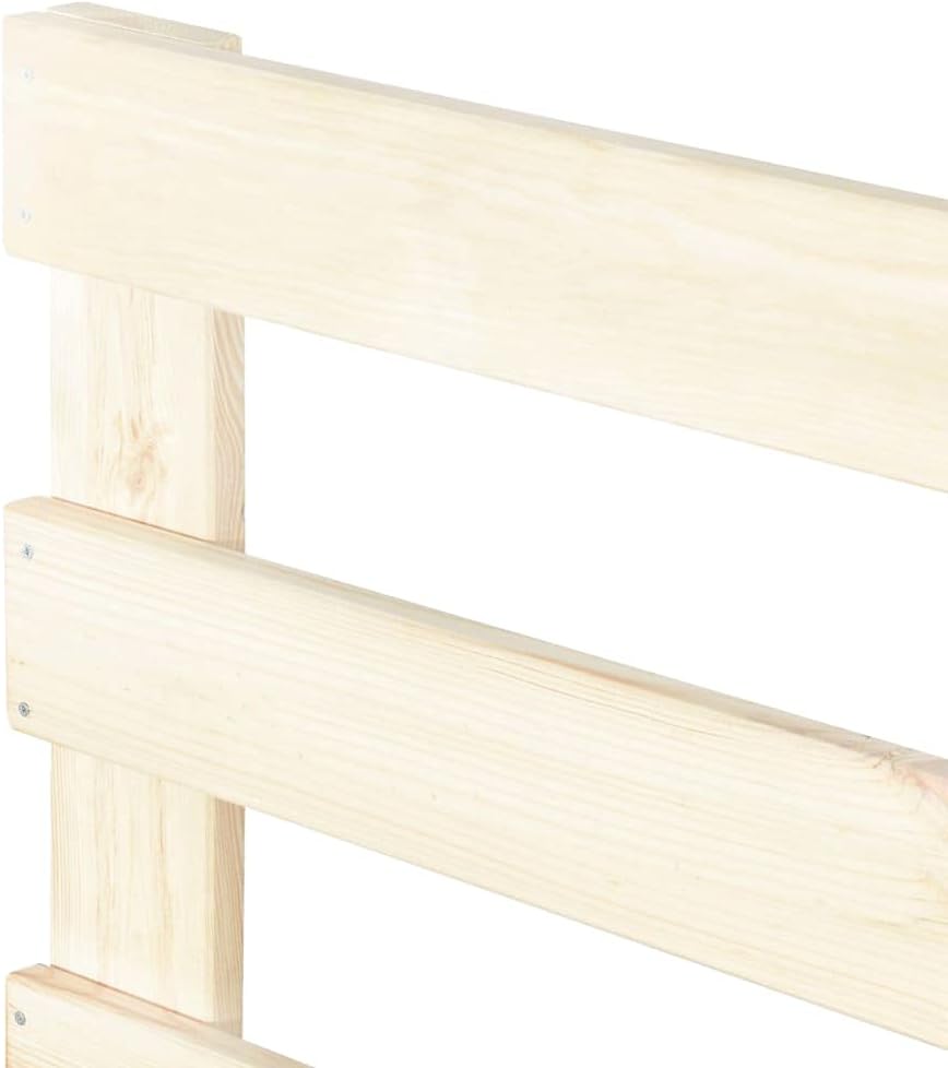 Palettenbett 90 x 200 aus Massivholz | Paletten-Bett 90x200 mit Kopfteil | Bett aus Paletten