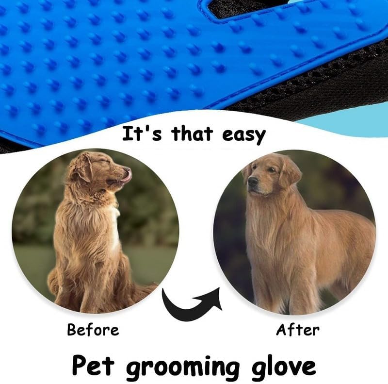 Premium Fellpflege Handschuhe Hunde & Katzen | 2 Pflegehandschuhe für Haustiere | Massagehandschuh Paar-Set | Bürsten-Handschuhe