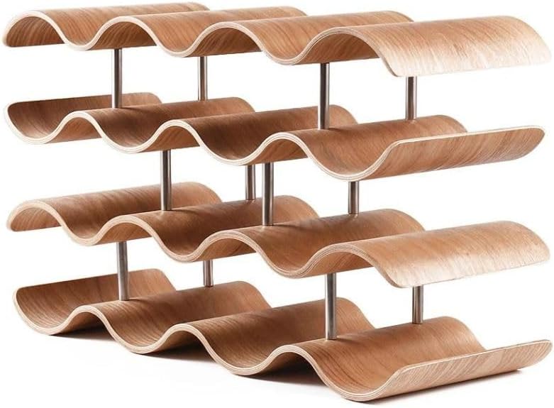 Weinregal für Tisch klein & modern | Stehendes Weinregal aus Holz für Arbeitsplatte und Co. | Mini-Flaschenregal