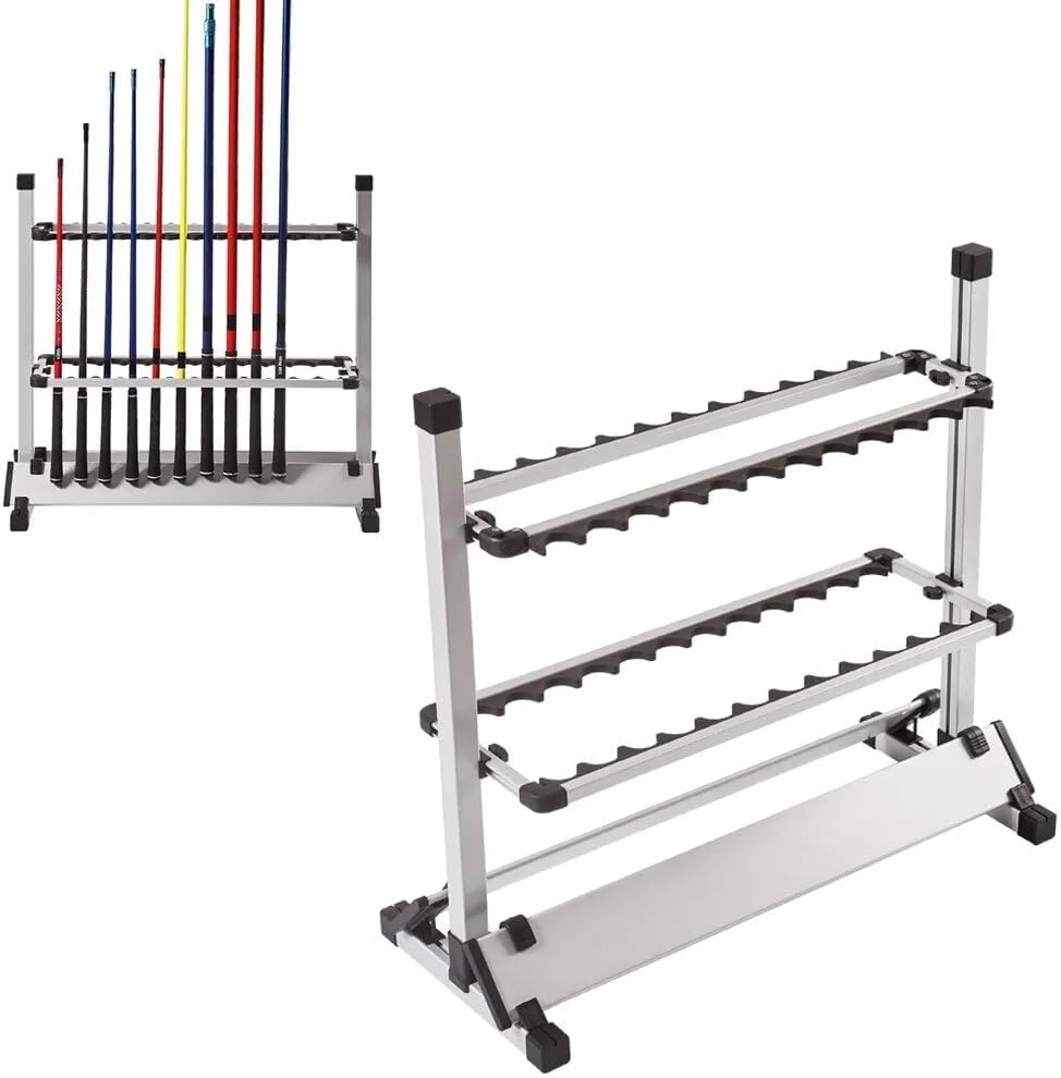Rutenständer Angeln für Boden | Bis zu 24 Ruten | Angelrutenständer aus Aluminium