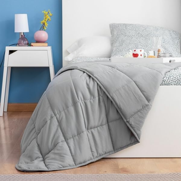 Gewichtsdecke 7kg in grau für erholsamen Schlaf | Therapie-Decke Erwachsene 120x180 cm flauschig | Schwere Bettdecke, Gravity Decke, Decke mit Gewicht
