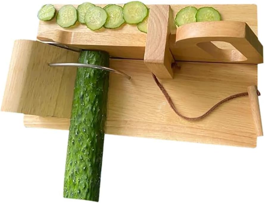 Premium Wurstschneider Holz manuell | Wursthobel mit Edelstahl-Klinge | Aufschnittmaschine Guillotine