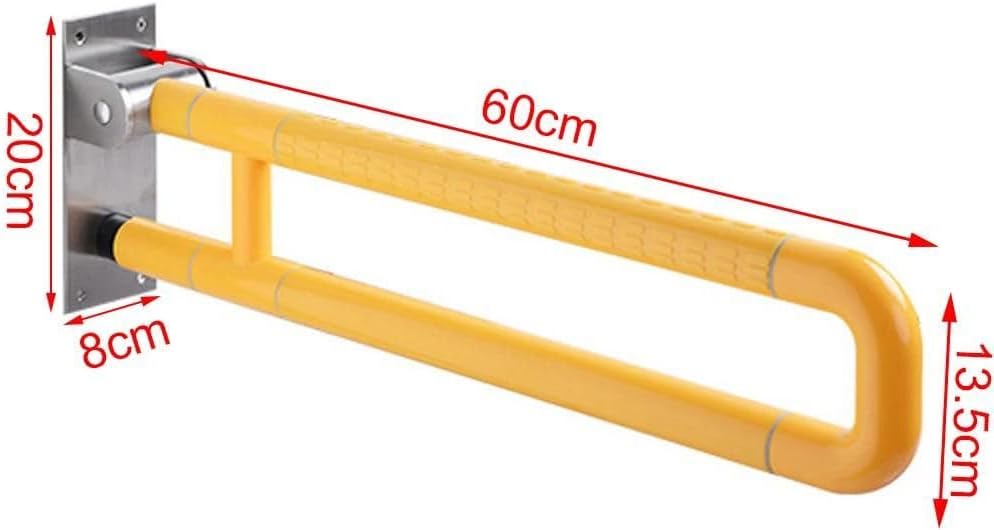 Haltegriff Toilette klappbar 300 kg | Wandstützgriff 60 cm | Zusatzgriff für Senioren & behinderte Menschen | WC-Stützgriff