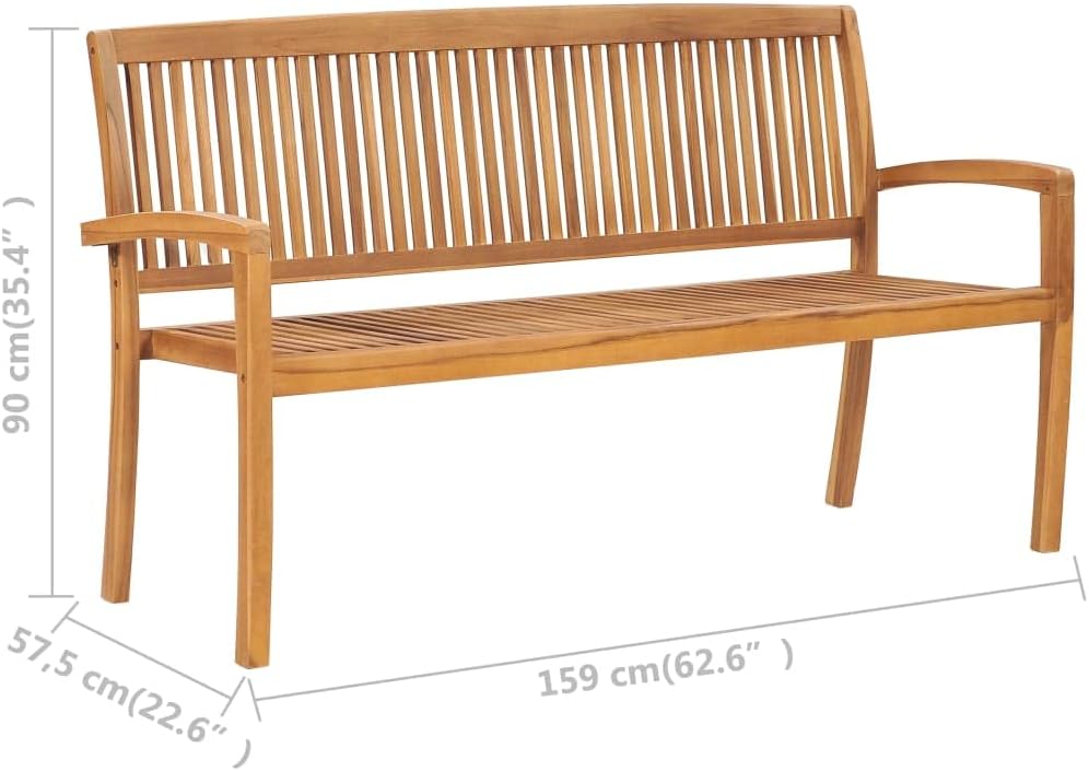 Premium Gartenbank Holzbank 2-Sitzer oder 3-Sitzer | Parkbank & Holzbank Outdoor für 2 oder 3 Personen | Bank Holz wetterfest (3-Sitzer)