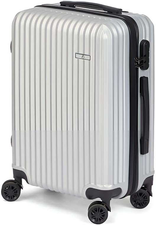 Premium Koffer für Kabine klein Handgepäck mit Rollen | Kompakter Hartschalenkoffer in Grau oder Rosa 57x38 cm | Rollkoffer Hartschale | Kabinenkoffer aus ABS (Hellgrau)