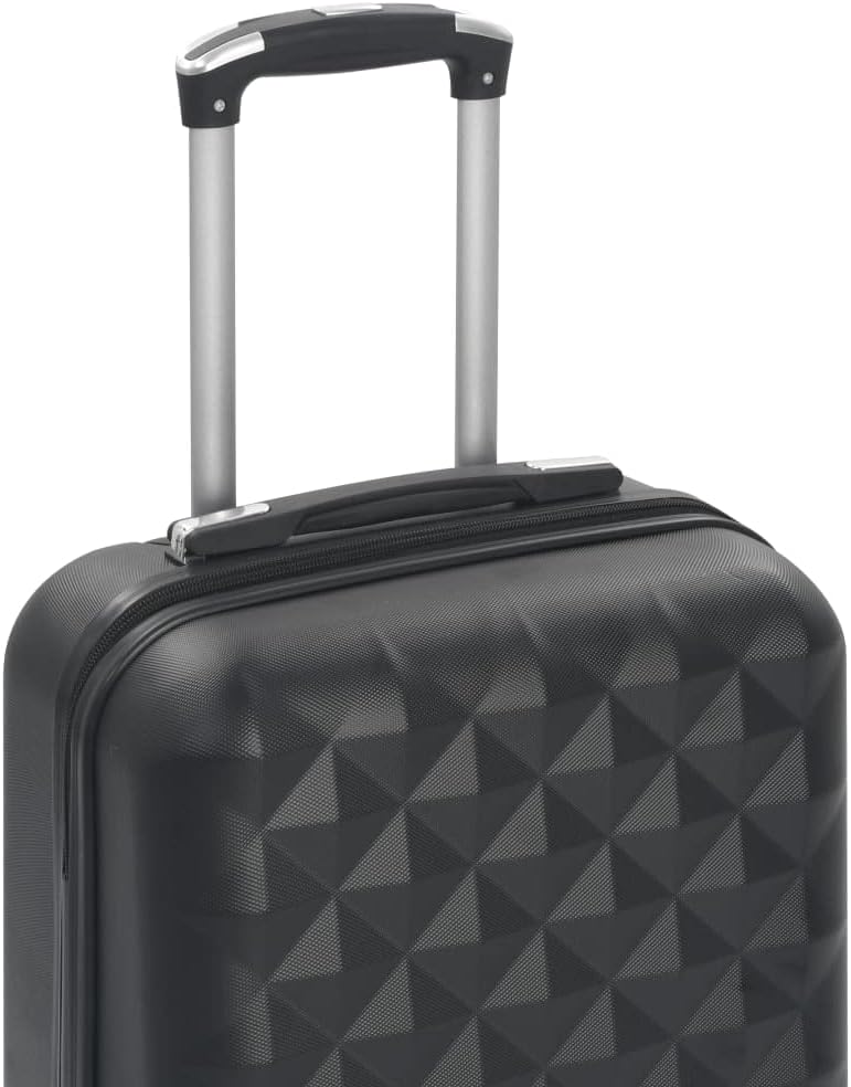 Premium Hartschalenkoffer klein Handgepäck mit Rollen | Kompakter Koffer in Schwarz 55 cm | Rollkoffer Hartschale | Kabinenkoffer aus ABS