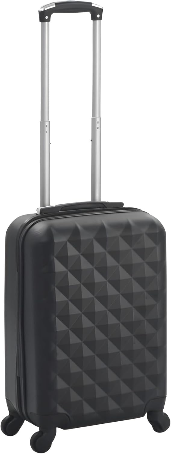 Premium Hartschalenkoffer klein Handgepäck mit Rollen | Kompakter Koffer in Schwarz 55 cm | Rollkoffer Hartschale | Kabinenkoffer aus ABS