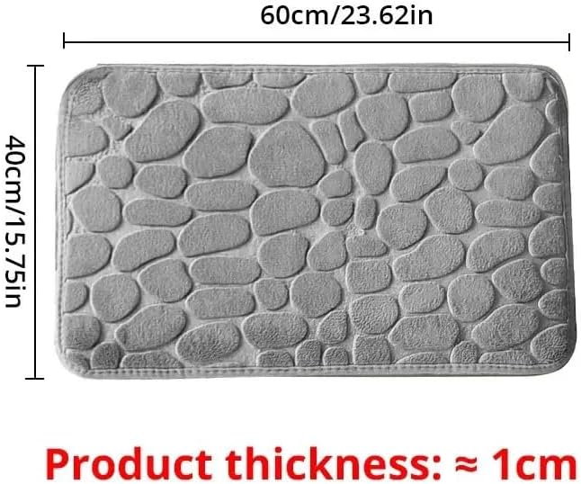 Premium Memory Foam Badematte 60x40 cm | Badezimmermatte rutschfest & waschbar | Badteppich Dusche, Wanne, WC | Badvorleger & Duschvorleger (Blau)