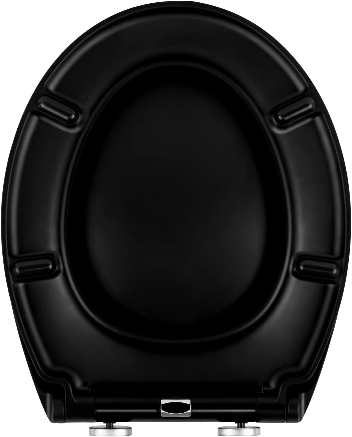 Premium WC-Sitz mit Absenkautomatik Anthrazit oval | Toilettendeckel, Toilettensitz mit Deckel Schwarz | Anti-Bakteriell