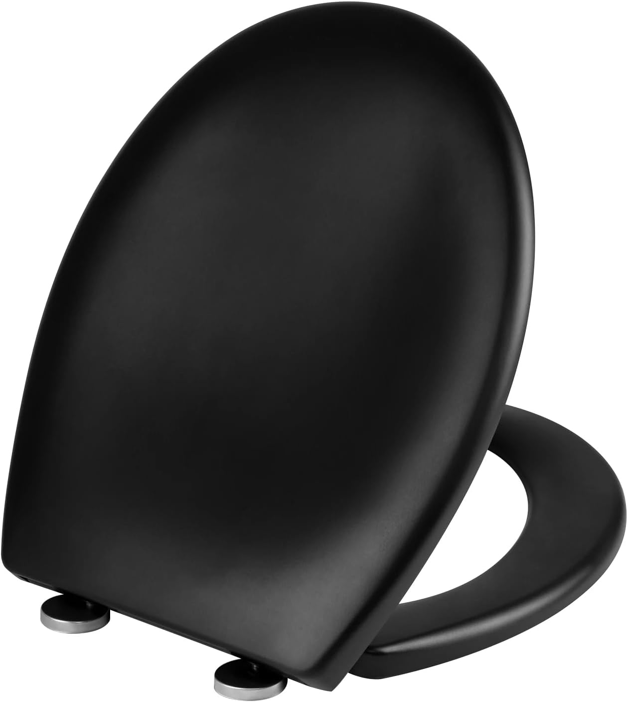 Premium WC-Sitz mit Absenkautomatik Anthrazit oval | Toilettendeckel, Toilettensitz mit Deckel Schwarz | Anti-Bakteriell