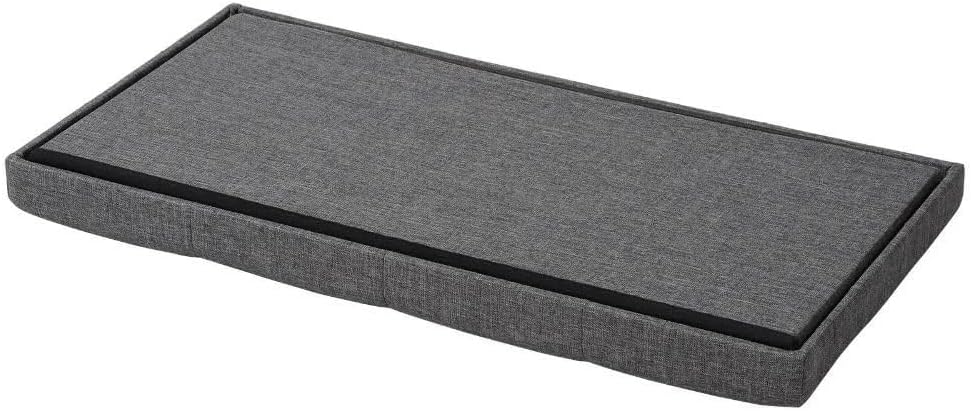 Premium Fußhocker mit Stauraum zur Aufbewahrung | Fußablage gepolstert in grau | Sitzhocker Fuß-Hocker
