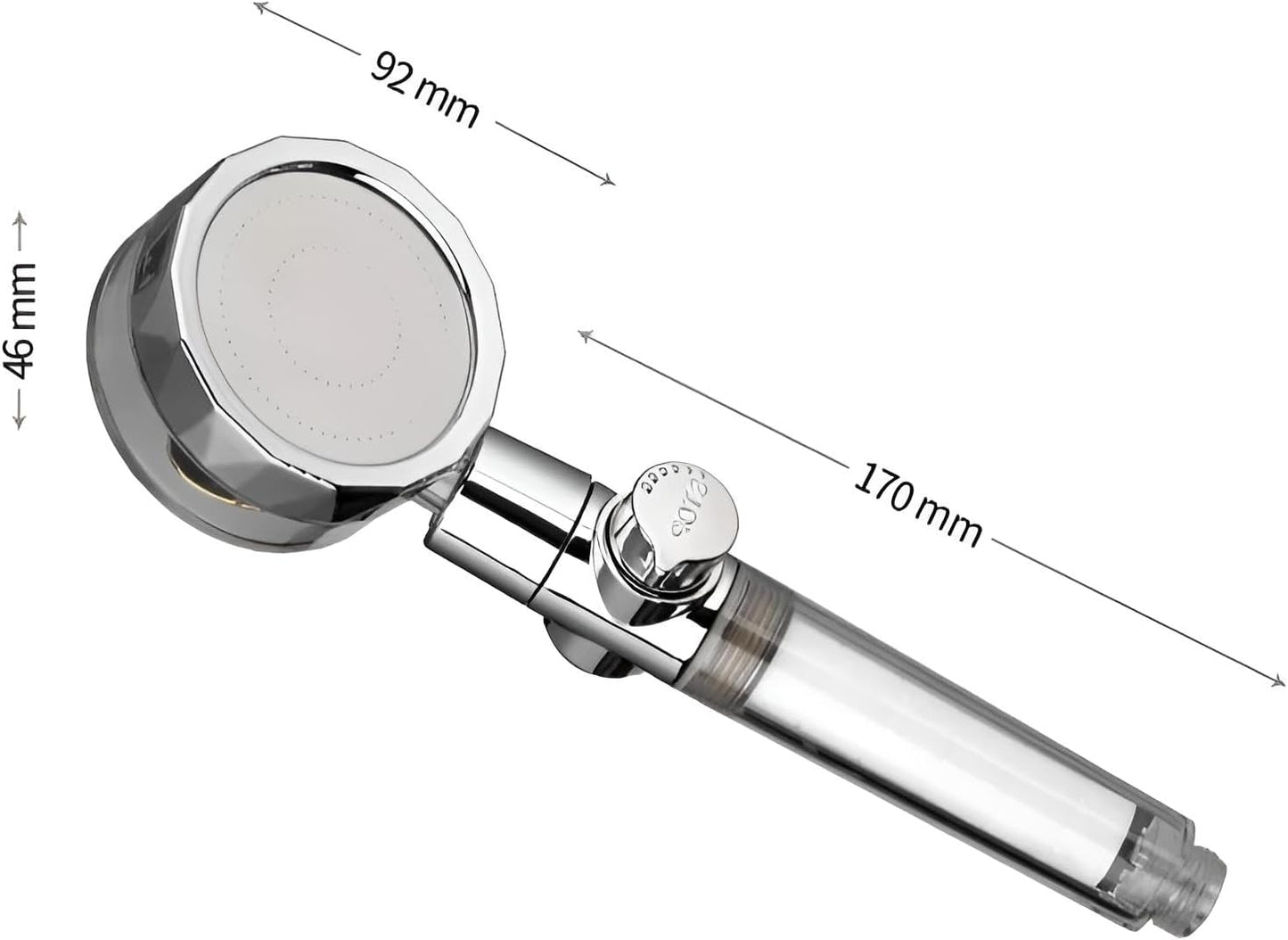 Duschkopf mit Propeller wassersparend | Duschbrause & Handbrause mit Schlauch ohne Halterung | Gereinigtes Wasser durch Filter