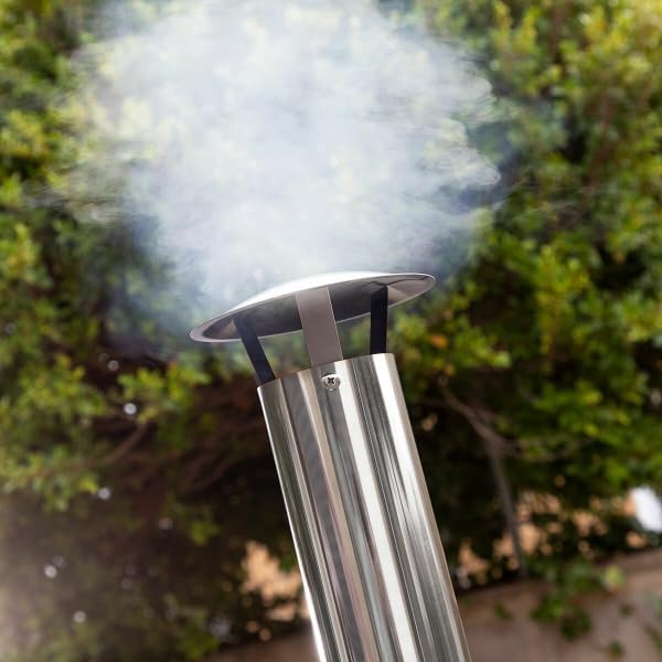 Pizzaofen Outdoor für Tisch und Co. | Garten-Ofen Edelstahl für Holz-Pellets, Holzkohle oder Holzscheite | Bis 500 ºC | Spatel, Stein, Tasche inklusive