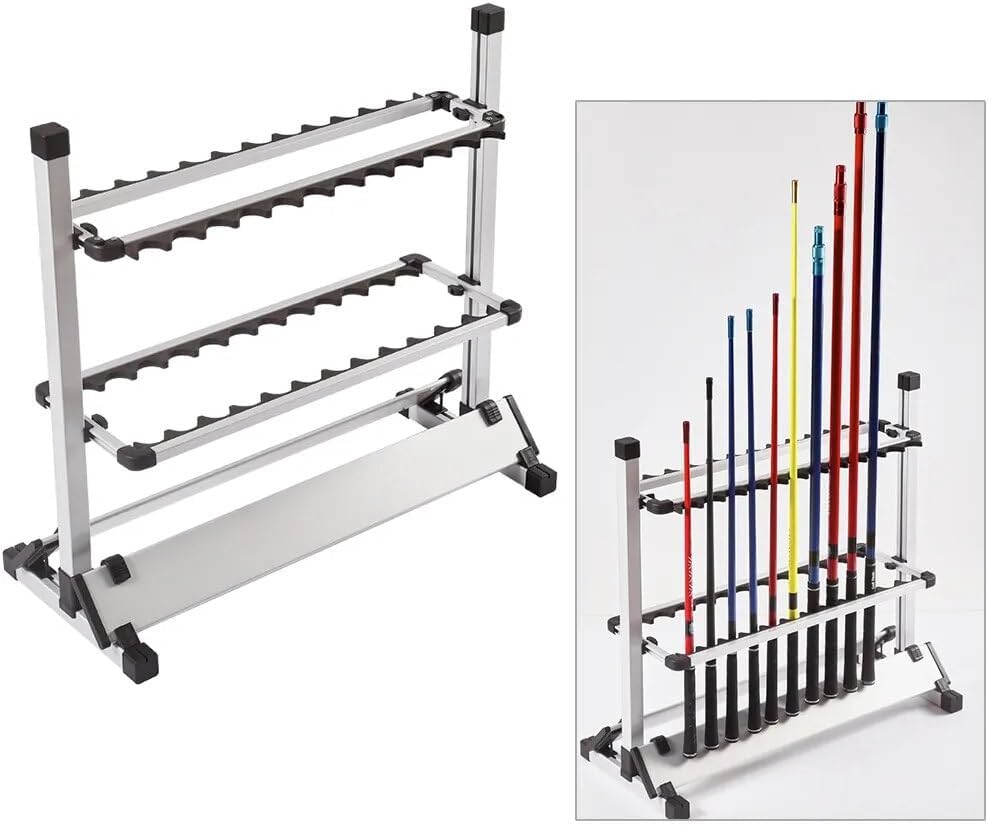 Rutenständer Angeln für Boden | Bis zu 24 Ruten | Angelrutenständer aus Aluminium