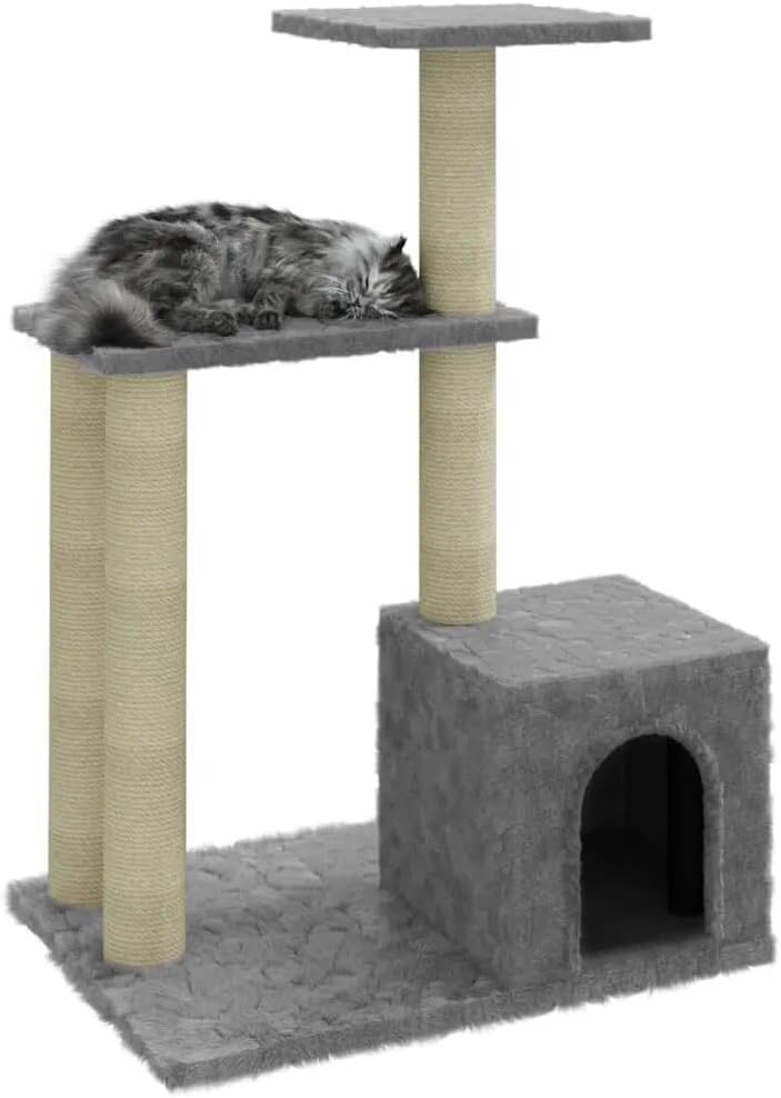 Kratzbaum klein & stabil | Natur-Produkt | Haltbare Sisal-Fasern | Für Katzen