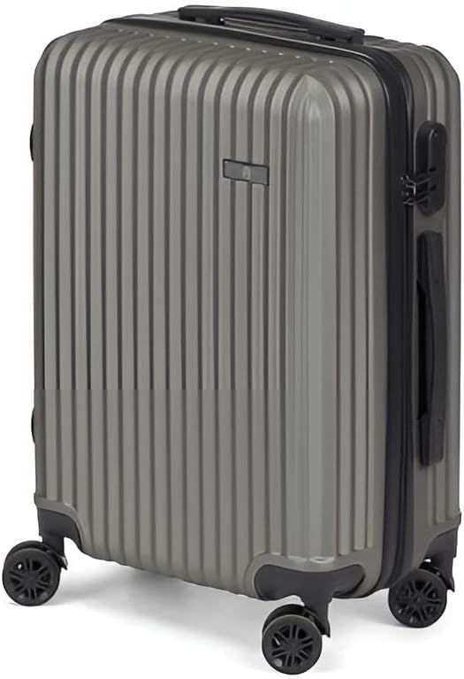 Premium Koffer für Kabine klein Handgepäck mit Rollen | Kompakter Hartschalenkoffer in Grau oder Rosa 57x38 cm | Rollkoffer Hartschale | Kabinenkoffer aus ABS (Dunkelgrau)