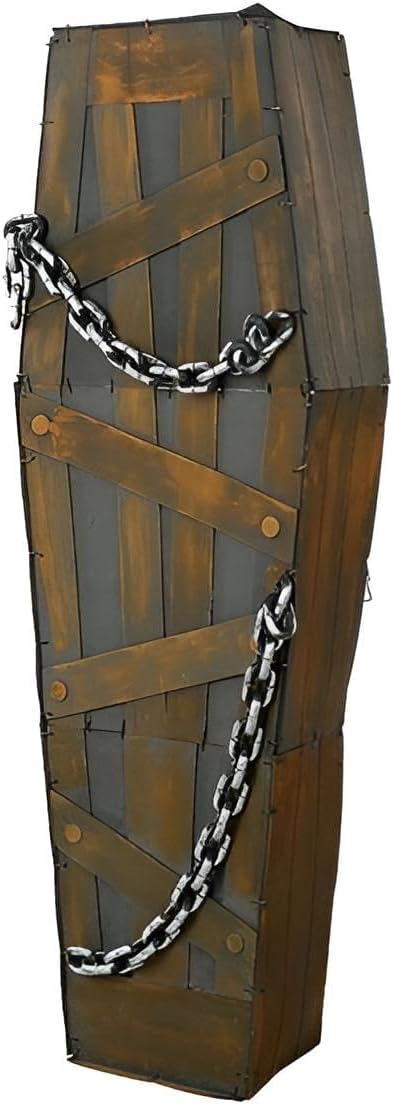 Halloween Sarg Outdoor XXL 160 cm groß | 3 Stück Halloween Grab, Sarg, Beerdigung, Totenbett, Totenruhe, Grabstein, Deko | 24h DHL