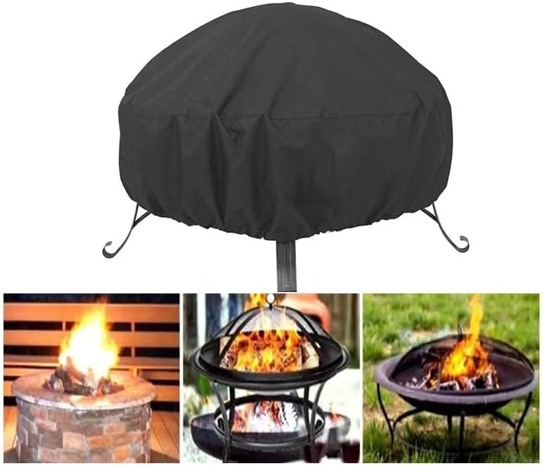 Premium Abdeckung Feuerschale 80 cm & 90 cm | Runde Feuerstellenabdeckung | Schutzhülle für Schalen, Kugelgrills, Feuertonnen (92 cm breit)