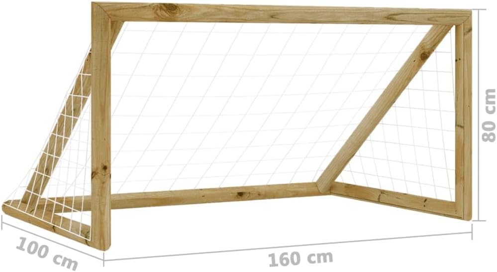 Fußballtor Garten für Kinder inkl. Tornetz | Besonders stabiles Holz | 160 cm breit, 80 cm hoch