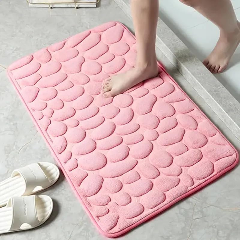 Premium Memory Foam Badematte 60x40 cm | Badezimmermatte rutschfest & waschbar | Badteppich Dusche, Wanne, WC | Badvorleger & Duschvorleger (Blau)