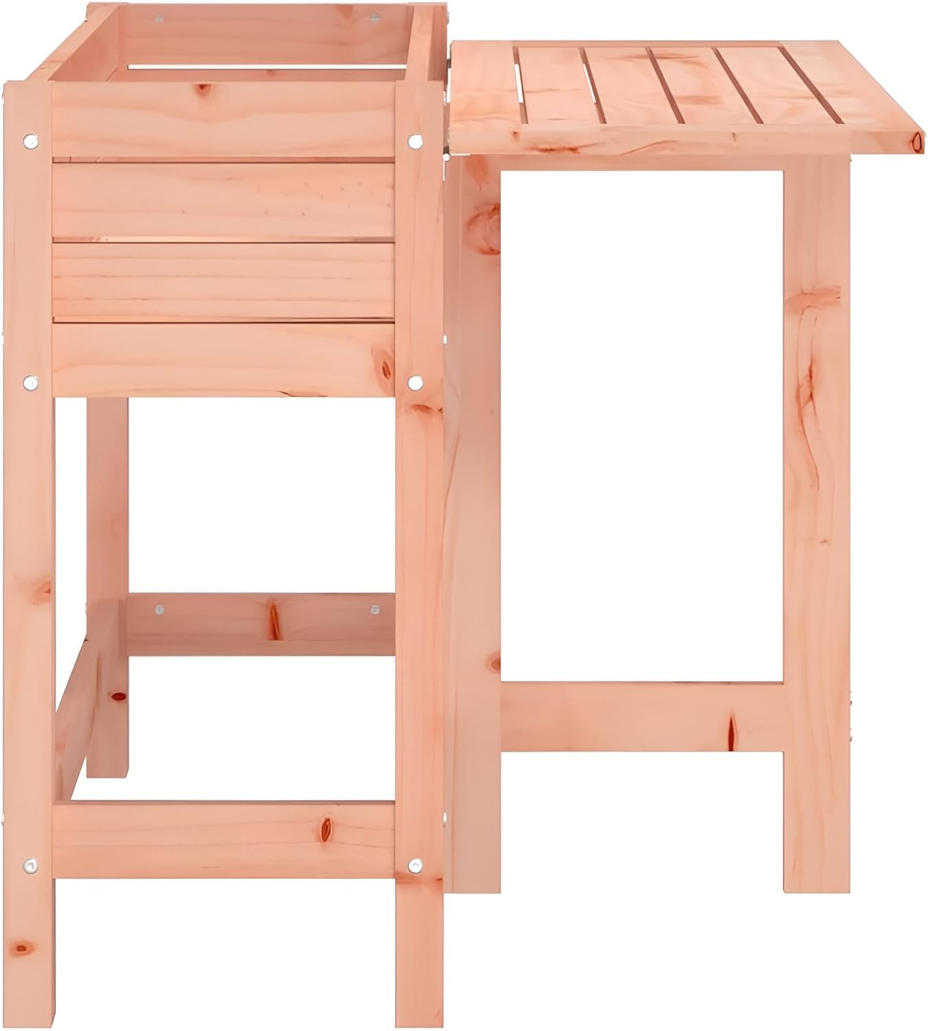 Pflanzkasten Holz Outdoor mit klappbarem Tisch | Hochbeet für Balkon, Terrasse und Co. | Robuster & nachhaltiger Blumenkasten