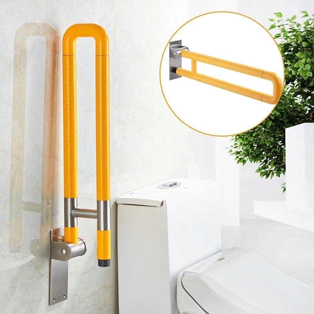 Haltegriff Toilette klappbar 300 kg | Wandstützgriff 60 cm | Zusatzgriff für Senioren & behinderte Menschen | WC-Stützgriff