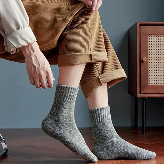 Premium Merino Socken Herren & Damen | Wintersocken 5 Paare Gr. 38-45 | Socken aus Merinowolle bis -30 Grad | Extra warme Thermosocken (Navy-Blue, Merino)