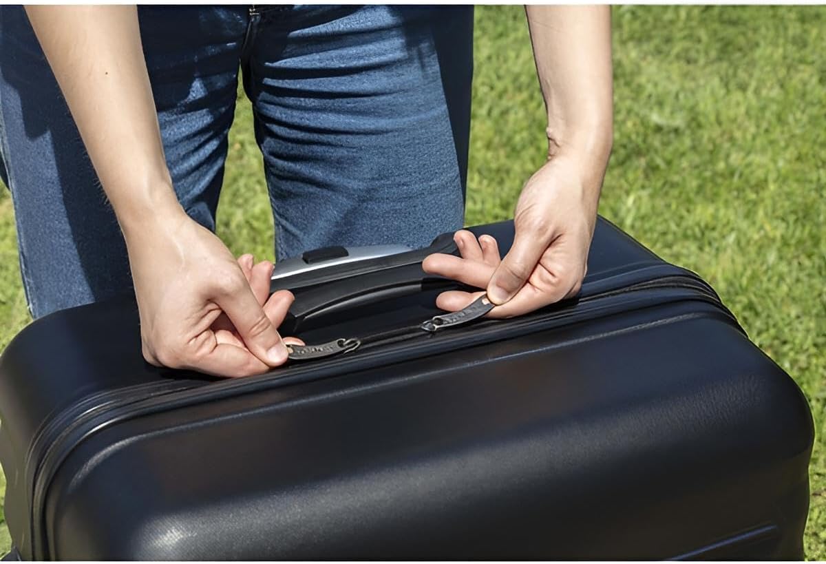 Koffer & Trolleys Set mit 4 Rollen | Hartschalen-Koffer, Kofferset, Reisekoffer 5 kg, 13 kg & 18 kg | ABS-Koffer klein, mittelgroß & groß in Schwarz