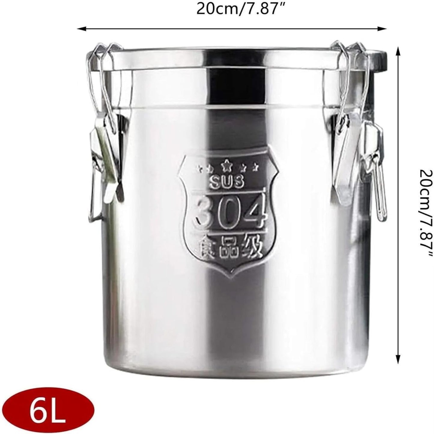Edelstahl Vorratsdose mit Deckel luftdicht & dunkel | Vorratsbehälter groß, auslaufsicher & rund | 6 Liter
