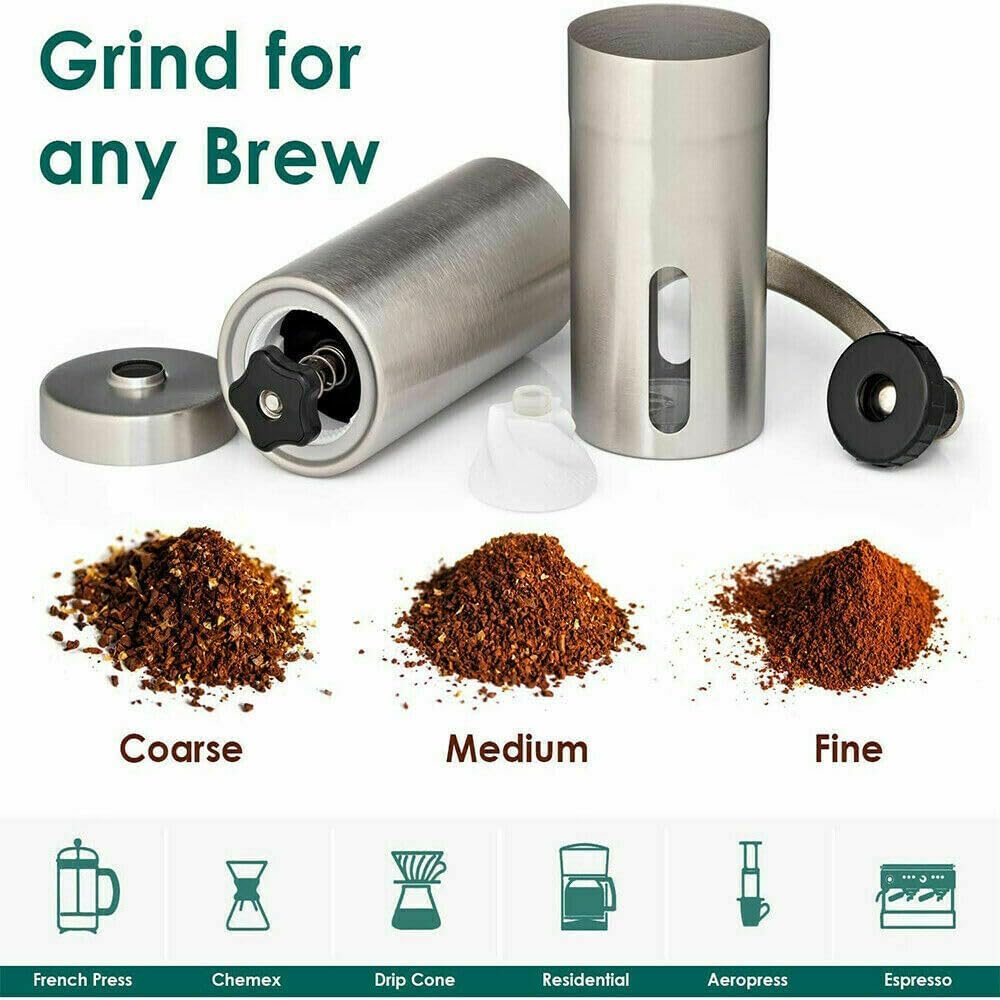 Premium Kaffeemühle manuell mit Keramikmahlwerk | Handkaffeemühle für Espresso, Filterkaffee, French Press & mehr | Auch als Gewürz- und Pfeffermühle verwendbar