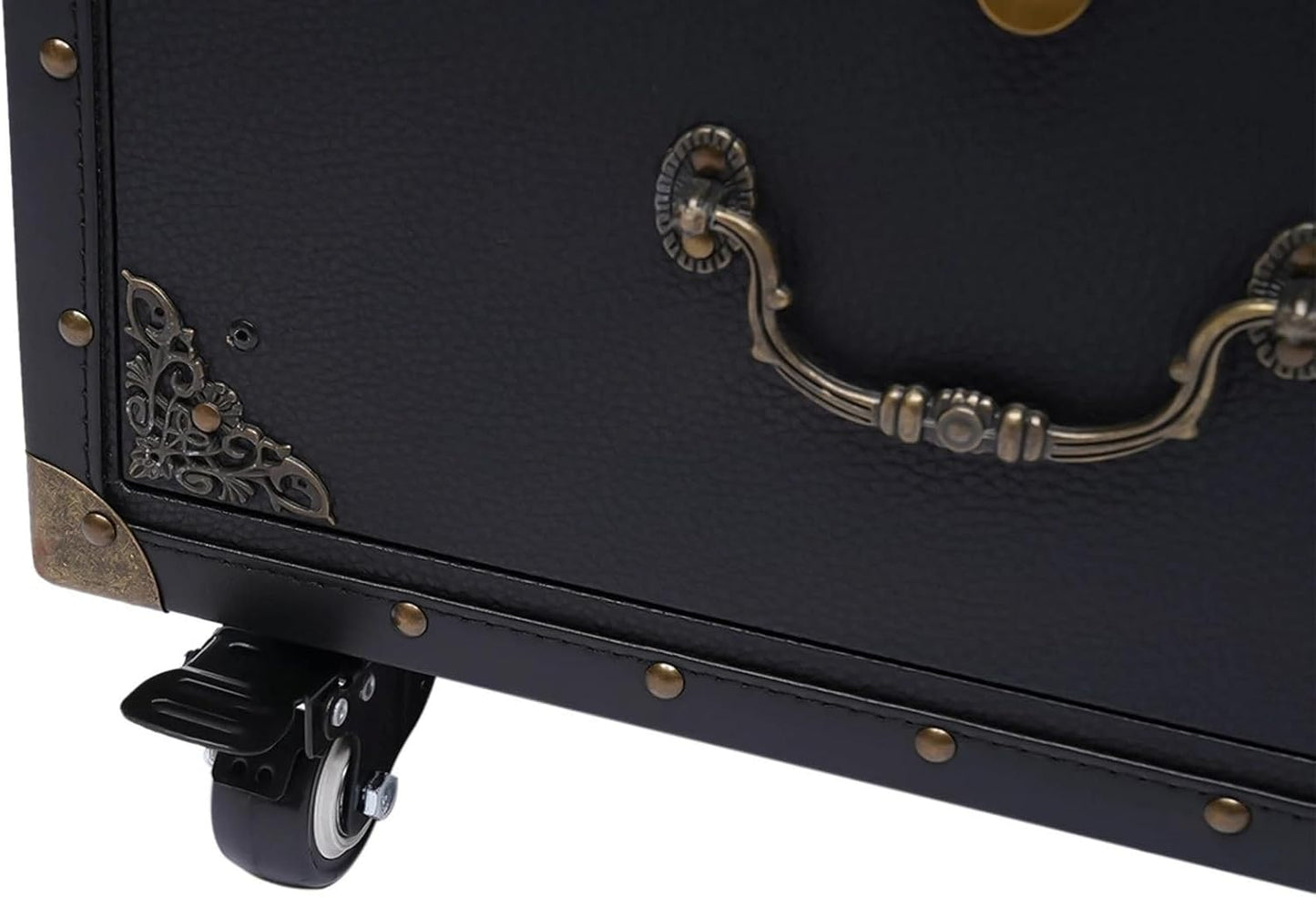 Premium Kosmetik Trolley XXL mit Schubladen | Kosmetikkoffer Trolley groß abschließbar | Reise-Koffer mit Rollen in Schwarz