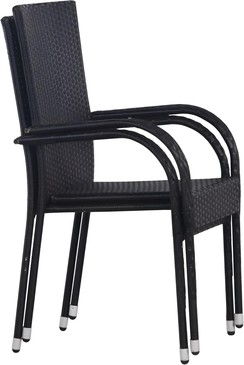 Gartenstühle stapelbar Polyrattan 2er, 4er oder 6er Set | Wetterfeste Stühle aus Rattan | Essstühle Kunststoff (6)