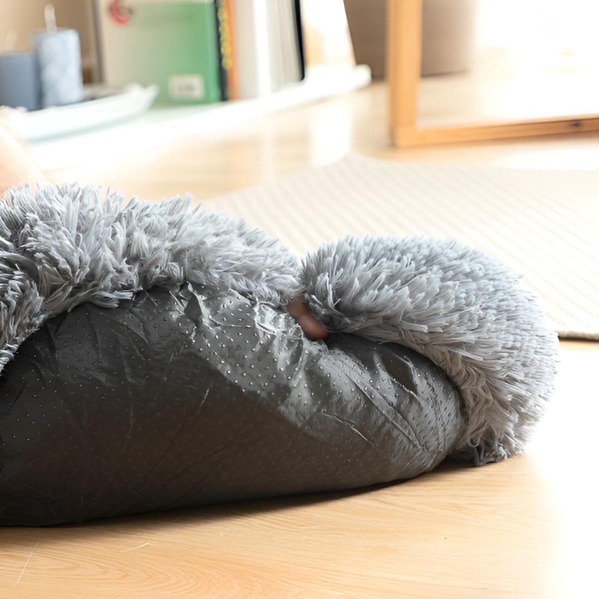 Haustierbett 60 cm für Hunde & Katzen | Anti-Stress Hundebett & Katzenbett | Kleines/mittelgroßes Bett mit erhöhtem Rand | rutschfeste, wasserdichte Unterlage