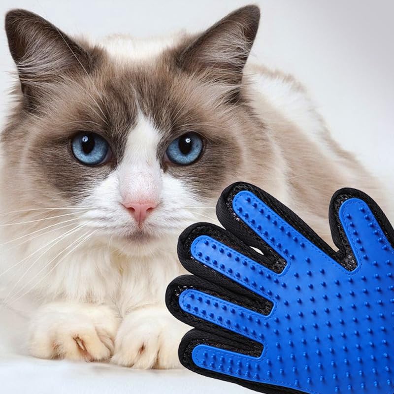Premium Fellpflege Handschuhe Hunde & Katzen | 2 Pflegehandschuhe für Haustiere | Massagehandschuh Paar-Set | Bürsten-Handschuhe