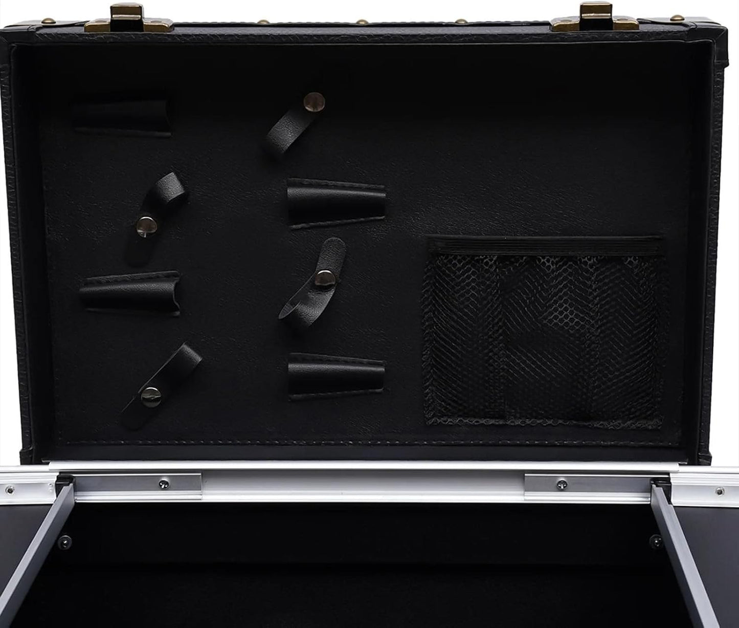 Premium Kosmetik Trolley XXL mit Schubladen | Kosmetikkoffer Trolley groß abschließbar | Reise-Koffer mit Rollen in Schwarz