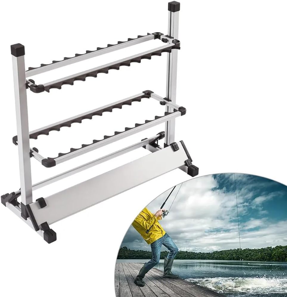 Rutenständer Angeln für Boden | Bis zu 24 Ruten | Angelrutenständer aus Aluminium