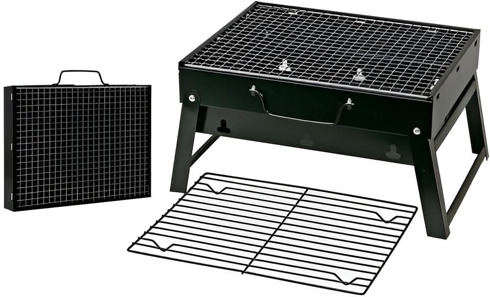Tischgrill Holzkohle BBQ Grill für Balkon, Garten, Camping & mehr | Campinggrill klappbar & portabel