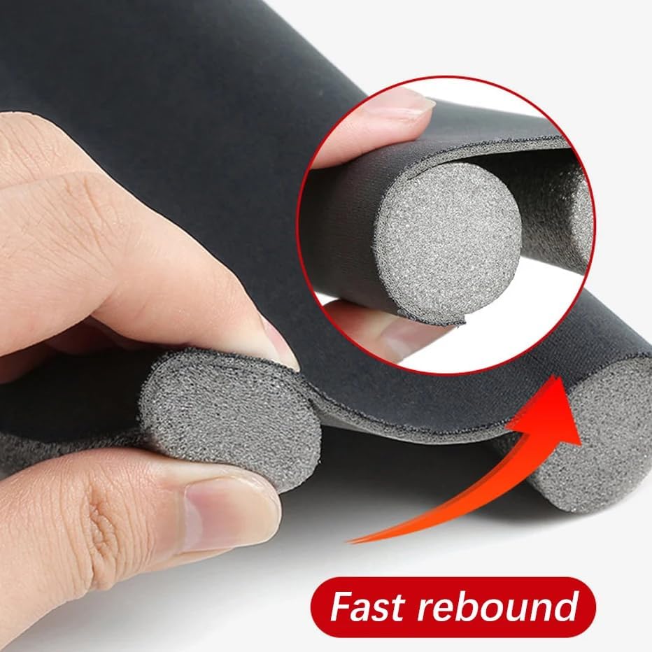 Zugluftstopper für Türen Set 3 Stück | Wind stoppen & Energie sparen | Zugluftrolle, Windstopper, Luftzugstopper individuell zurechtschneidbar (Schwarz)